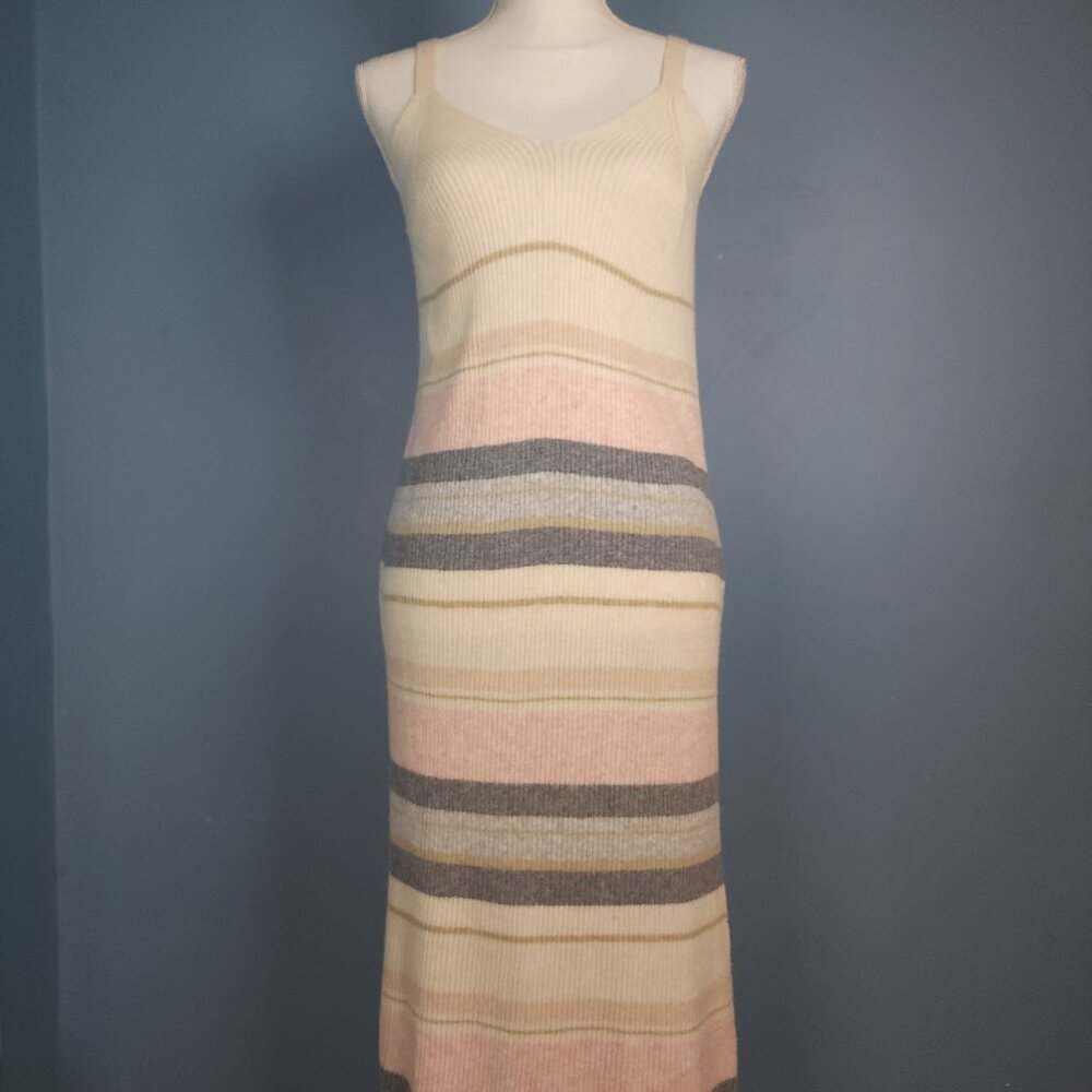 Z Supply Malibu Stripe Sweater multi-stripe Midi Dress SZ S - Picture 2 of 6